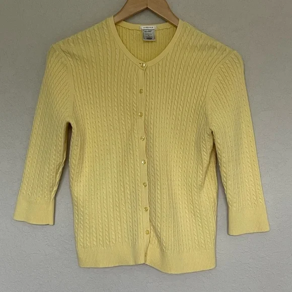 GAP Sweaters Old Navy Yellow Cable Knit Cardigan Poshmark